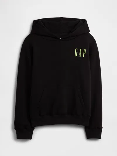 Gap Factory Kids Relaxed Gap Graphic Hoodie In Black