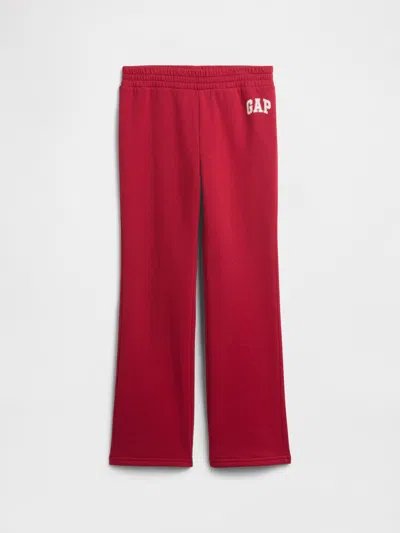 Gap Factory Kids Relaxed Gap Logo Bootcut Joggers In Red