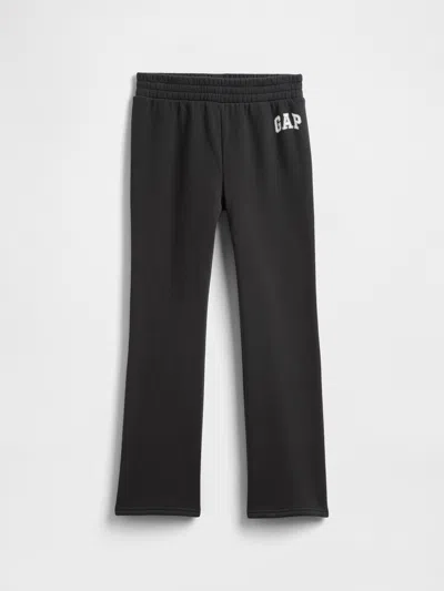 Gap Factory Kids Relaxed Gap Logo Bootcut Sweatpants In Black