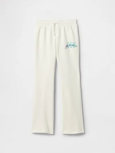 Gap Factory Kids Relaxed Gap Logo Bootcut Sweatpants In White