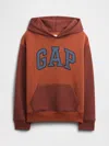 Gap Factory Kids Relaxed Gap Logo Colorblock Hoodie In Brown