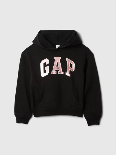 Gap Factory Kids Relaxed Gap Logo Hoodie In Black