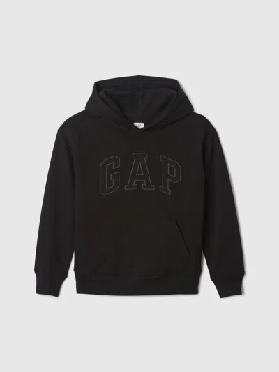 Gap Factory Kids Relaxed Gap Logo Hoodie In Black
