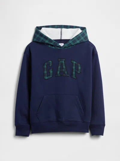 Gap Factory Kids Relaxed Gap Logo Hoodie In Blue