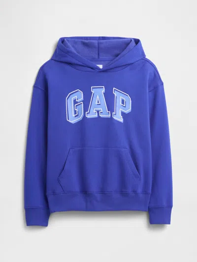 Gap Factory Kids Relaxed Gap Logo Hoodie In Blue