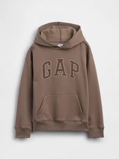 Gap Factory Kids Relaxed Gap Logo Hoodie In Brown