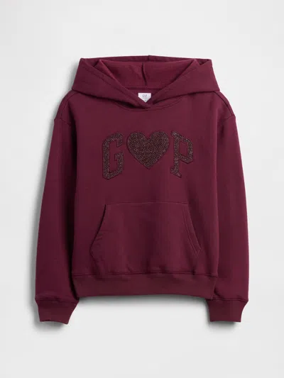 Gap Factory Kids Relaxed Gap Logo Hoodie In Burgundy