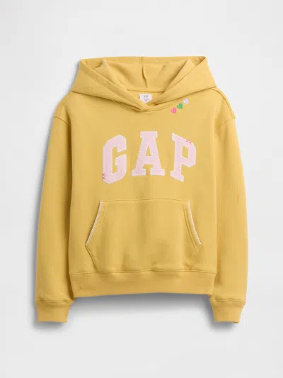 Gap Factory Kids Relaxed Gap Logo Hoodie In Gold