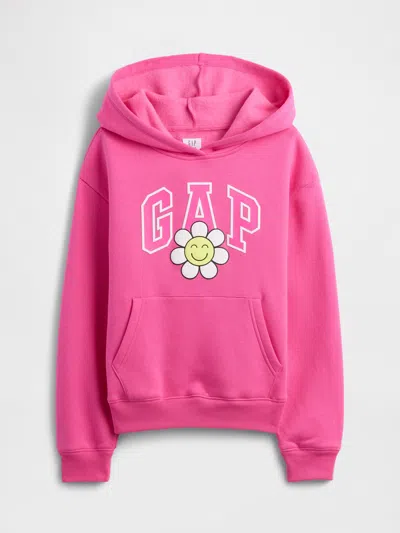 Gap Factory Kids Relaxed Gap Logo Hoodie In Pink