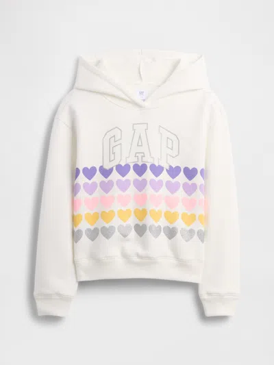 Gap Factory Kids Relaxed Gap Logo Hoodie In White