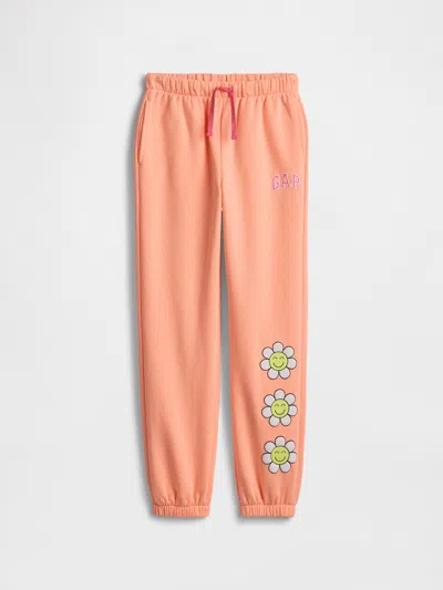 Gap Factory Kids Relaxed Gap Logo Joggers In Orange