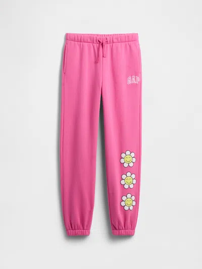 Gap Factory Kids Relaxed Gap Logo Joggers In Pink