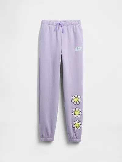 Gap Factory Kids Relaxed Gap Logo Joggers In Purple
