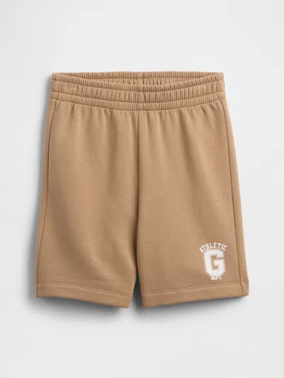 Gap Factory Kids Relaxed Gap Logo No-pocket Pull-on Shorts In Brown