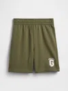 Gap Factory Kids Relaxed Gap Logo No-pocket Pull-on Shorts In Green