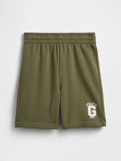 Gap Factory Kids Relaxed Gap Logo No-pocket Pull-on Shorts In Green