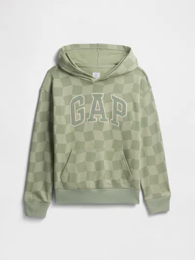 Gap Factory Kids Relaxed Gap Logo Print Hoodie In Green