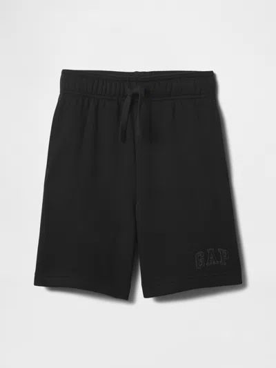 Gap Factory Kids Relaxed Gap Logo Pull-on Shorts In Black
