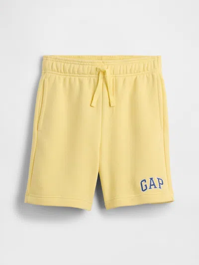 Gap Factory Kids Relaxed Gap Logo Pull-on Shorts In Yellow