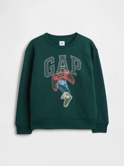 Gap Factory Kids Relaxed Gap Logo Sweatshirt In Green
