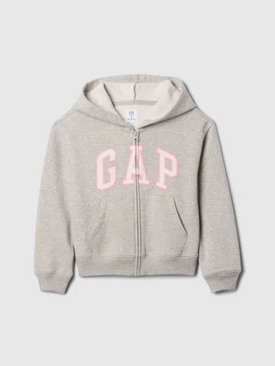 Gap Factory Kids Relaxed Gap Logo Zip Hoodie In Gray