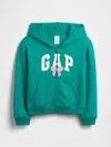 Gap Factory Kids Relaxed Gap Logo Zip Hoodie In Green
