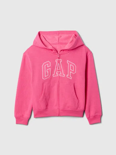 Gap Factory Kids Relaxed Gap Logo Zip Hoodie In Pink