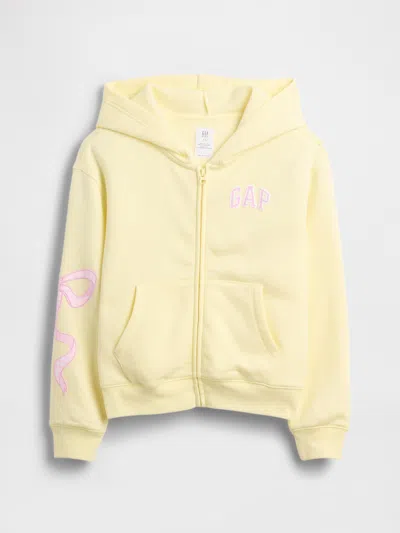 Gap Factory Kids Relaxed Gap Logo Zip Hoodie In Yellow