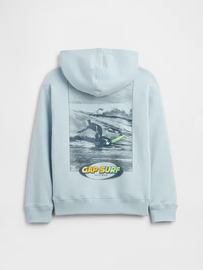 Gap Factory Kids Relaxed Graphic Hoodie In Blue