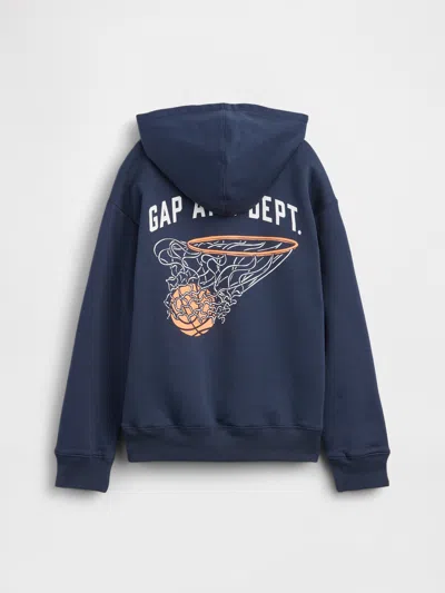 Gap Factory Kids Relaxed Graphic Hoodie In Blue