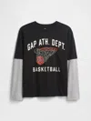 Gap Factory Kids Relaxed Graphic T-shirt In Black
