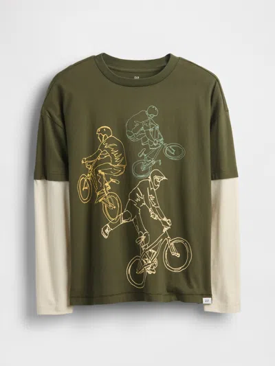 Gap Factory Kids Relaxed Graphic T-shirt In Green