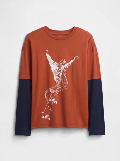 Gap Factory Kids Relaxed Graphic T-shirt In Red