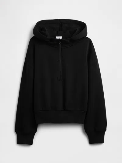 Gap Factory Kids Relaxed Half-zip Fleece Hoodie In Black