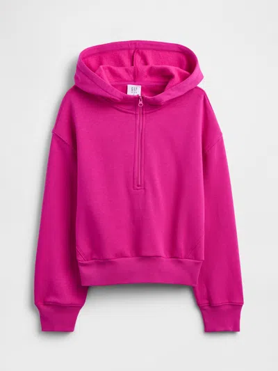 Gap Factory Kids Relaxed Half-zip Fleece Hoodie In Pink