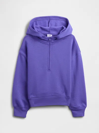 Gap Factory Kids Relaxed Half-zip Fleece Hoodie In Purple