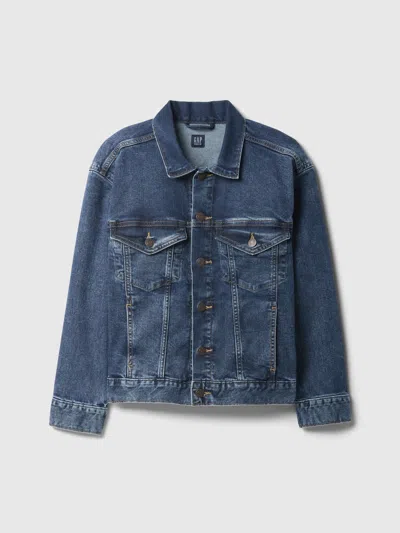 Gap Factory Kids Relaxed Icon Denim Jacket In Blue