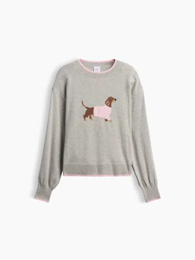 Gap Factory Kids Relaxed Intarsia Sweater In Dog Grey