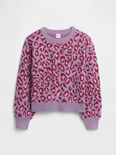 Gap Factory Kids Relaxed Intarsia Sweater In Purple