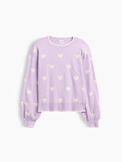 Gap Factory Kids Relaxed Intarsia Sweater In Purple Heart
