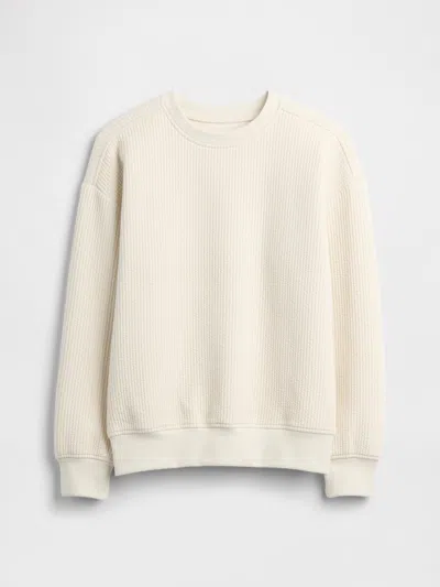 Gap Factory Kids Relaxed Jacquard Crewneck Sweatshirt In Ivory