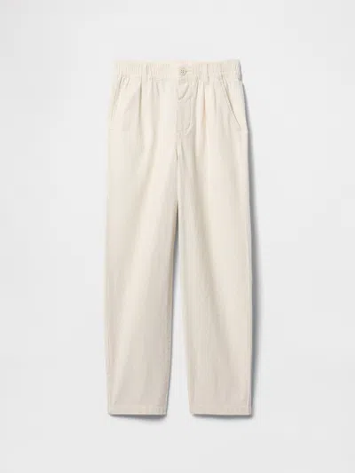 Gap Factory Kids Relaxed Linen-blend Pants In White