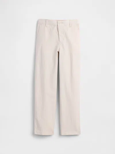 Gap Factory Kids Relaxed Linen-blend Pants In Brown