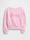 Gap Factory Kids Relaxed Off-shoulder Graphic Sweatshirt In Pink