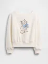 Gap Factory Kids Relaxed Off-shoulder Graphic Sweatshirt In White