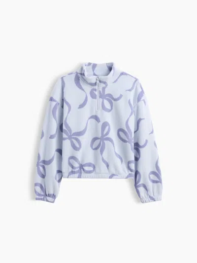 Gap Factory Kids Relaxed Polar Fleece Half-zip Sweatshirt In Purple Bow