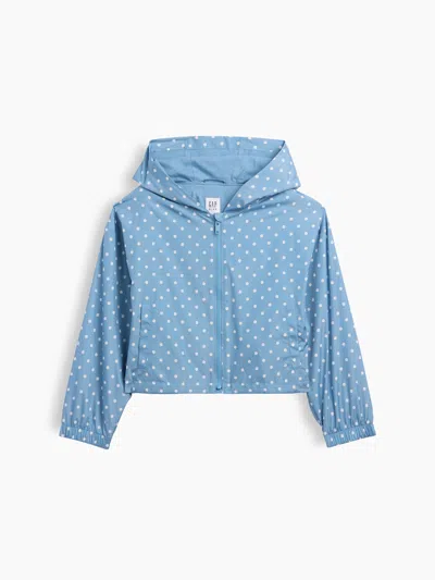 Gap Factory Kids Relaxed Print Windbreaker In Blue Suede