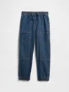 Gap Factory Kids Relaxed Pull-on Denim Joggers In Blue