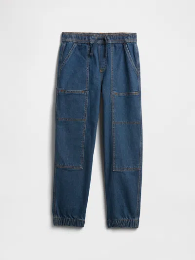 Gap Factory Kids Relaxed Pull-on Denim Joggers In Blue