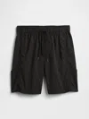 Gap Factory Kids Relaxed Pull-on Hybrid Cargo Shorts In Black